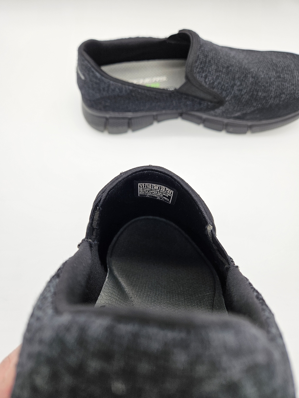 Skechers Slip-On Knit Walking Shoes in Black Size 11 - Picture 5 of 6